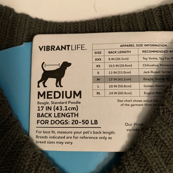 Vibrant Life Doggie Sweater Sz M - Picture 7 of 7